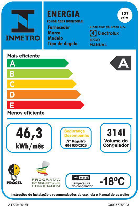 Freezer Horizontal Electrolux 1 Porta 314L – Dupla Ação H330