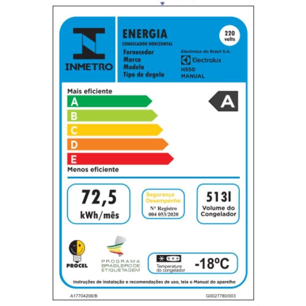 Freezer Electrolux 2 Portas 513 Litros H550