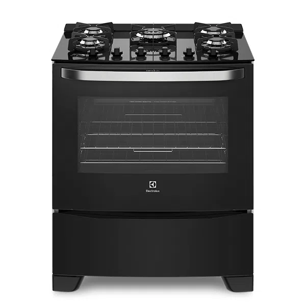 Fogão 5 Bocas Electrolux Automático com Mesa de Vidro e Tripla Chama (76GS) – Bivolt