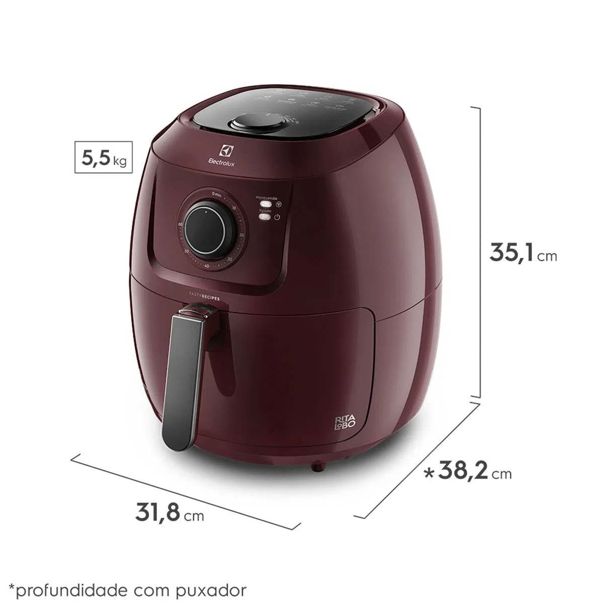 Air Fryer Electrolux 5L Vermelha Family Efficient 1700W (EAF51)