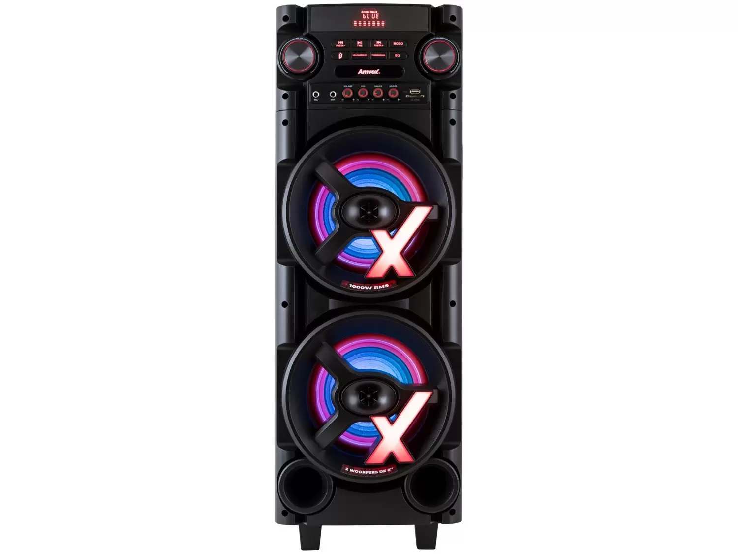 Caixa de Som Torre AMVOX ACA 1000 NEW X – Bluetooth 1000W RMS Amplificada