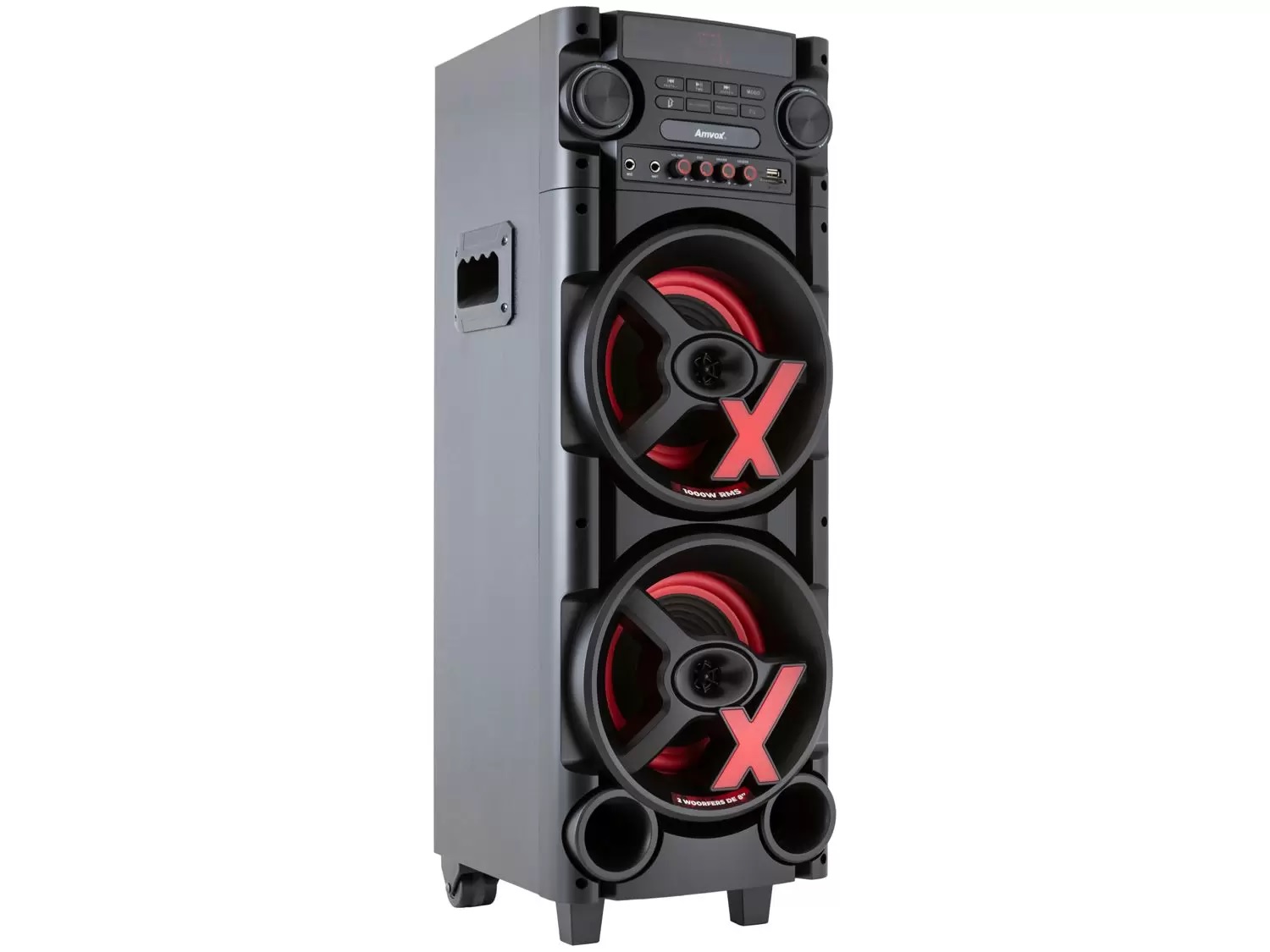 Caixa de Som Torre AMVOX ACA 1000 NEW X – Bluetooth 1000W RMS Amplificada