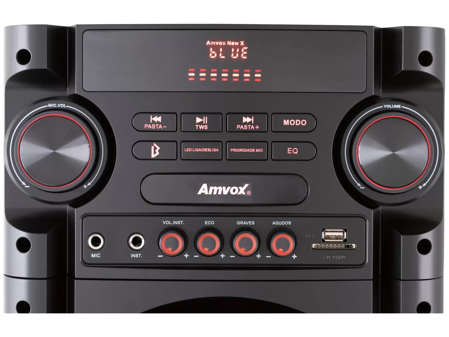 Caixa de Som Torre AMVOX ACA 1000 NEW X – Bluetooth 1000W RMS Amplificada