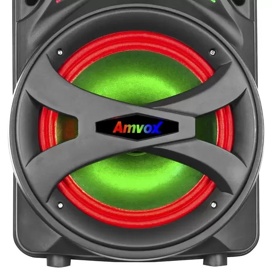 Caixa de Som Amplificada Amvox Portátil 250W RMS Bluetooth Rádio FM ACA 255 Hit Bivolt