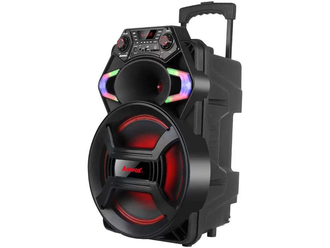 Caixa de Som Amvox ACA 550 Strondo II – Bluetooth Amplificada 550W 10” USB com Tweeter